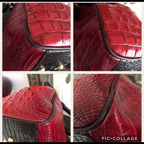 💋💋🌹RARE RUBY TRI TEXTURE💋🌹BRAHMIN SARA ROSE - Picture 5 of 8